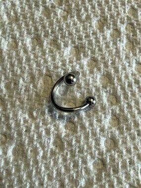 Titanium Externally Threaded Circular Barbell earrings - Twist, Horseshoe, Curve